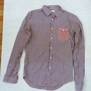 Zara man size Medium, red & blue  dress shirt